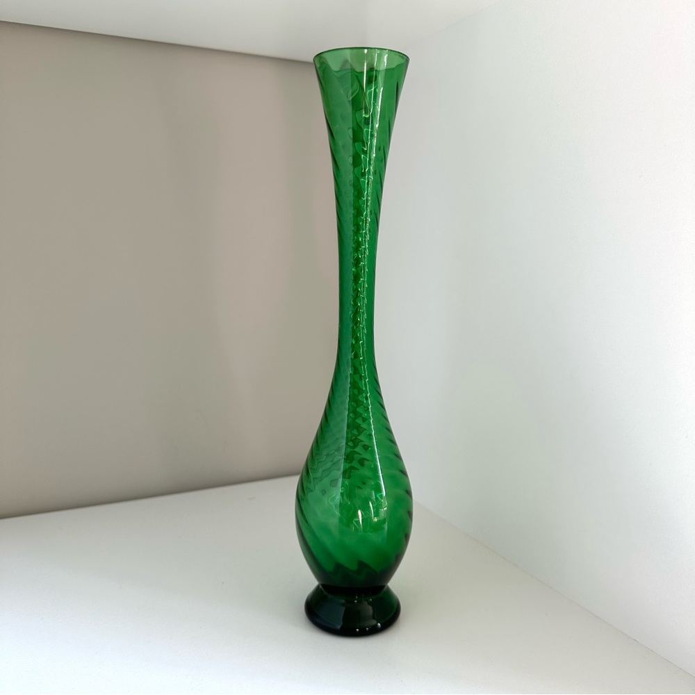 Vintage Glass Vase - Green